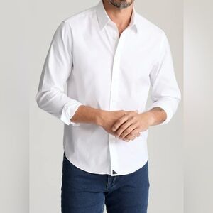 Untuckit Wrinkle-Free Las Cases Regular Fit Shirt 100% Cotton In White Size L